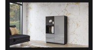 Buffet haut collection ZANTE. Coloris noir et gris brillant