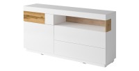 Buffet collection KILES 170cm, Coloris blanc et chêne. Style design