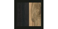 Vitrine haute design 1 porte, collection SANTIAGO. Coloris noyer et noir effet bois