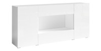 Buffet XL design 180cm pour salon couleur blanc brillant collection PAROS