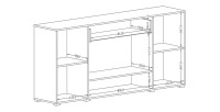 Buffet XL design 180cm pour salon couleur blanc brillant collection PAROS