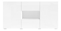 Buffet design 140cm pour salon couleur blanc brillant collection PAROS