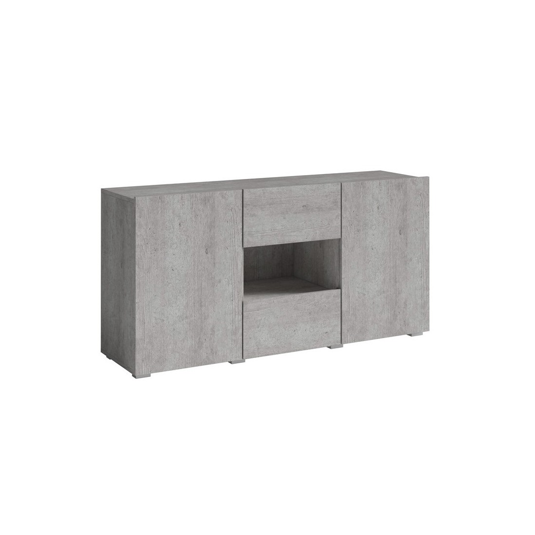 Buffet design 140cm pour salon couleur gris effet béton collection PAROS
