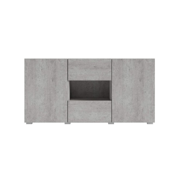 Buffet design 140cm pour salon couleur gris effet béton collection PAROS