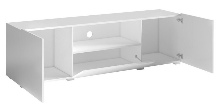 Meuble TV 160cm collection PAROS. Couleur gris aspect béton.