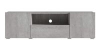 Meuble TV 160cm collection PAROS. Couleur gris aspect béton.