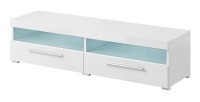 Meuble TV 140cm collection BOMBAY. Couleur blanc brillant