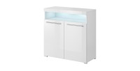 Buffet 90cm pour salon couleur blanc brillant collection BOMBAY