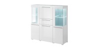 Buffet haut pour salon couleur blanc brillant collection BOMBAY