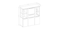 Buffet haut pour salon couleur blanc brillant collection BOMBAY