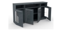 Buffet XL 180cm avec 4 portes couleur gris brillant collection BOMBAY