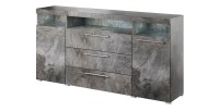 Buffet 180cm pour salon couleur gris effet ardoise collection BOMBAY