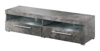 Meuble TV 140cm collection BOMBAY. Couleur gris effet ardoise.
