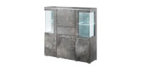Buffet haut pour salon couleur gris effet ardoise collection BOMBAY