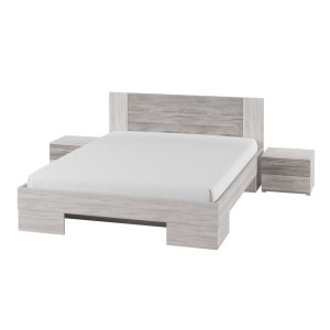 Lit adulte 160x200 collection IRINA. Coloris gris clair et gris foncé