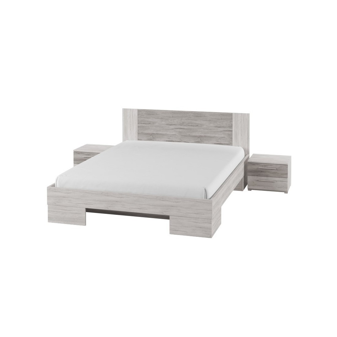 Lit adulte 160x200 collection IRINA. Coloris gris clair et gris foncé