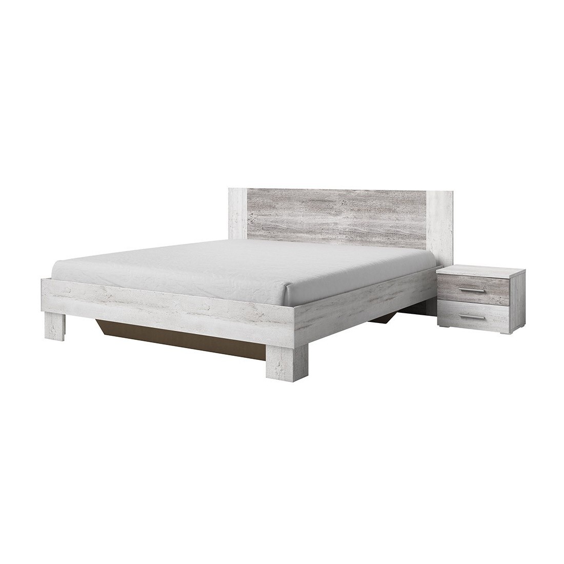 Lit adulte 180x200 collection IRINA. Coloris gris clair et gris foncé