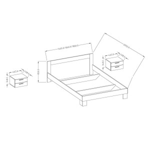 Lit adulte 160x200 collection IRINA. Coloris blanc et gris anthracite