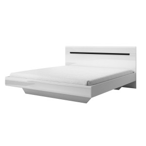 Lit adulte design 180x200 collection LUCIA. Coloris blanc brillant