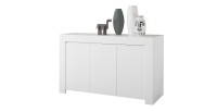 Buffet 3 portes, collection ZEFIR, coloris blanc mat, idéal pour votre salon ou salle à manger