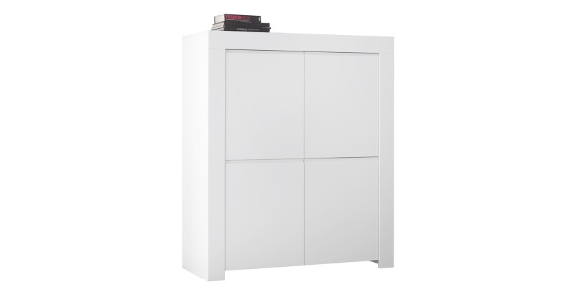 Buffet 4 portes, collection ZEFIR, coloris blanc mat, idéal pour votre salon ou salle à manger