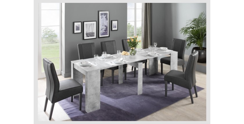 Console extensible, Collection NOSOL, couleur gris effet béton, dimensions 54x78cm