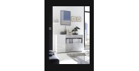 Buffet 1 tiroir et 2 portes, collection KALO, coloris blanc effet béton, idéal dans votre salon