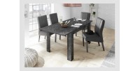 Table extensible, collection COLOMARMO, coloris noir effet marbre, idéal pour une salle à manger moderne et tendance