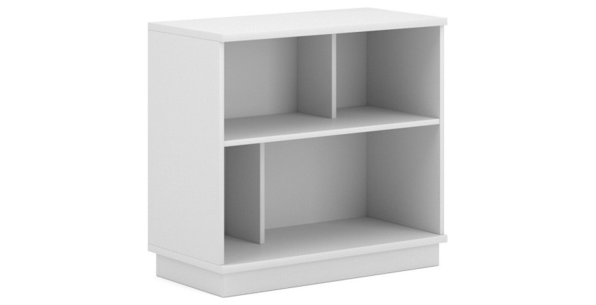 Bibliothèque 80cm design SOB, 4 niches, blanc mat, idéal dans un salon modern
