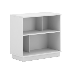 Bibliothèque 80cm design SOB, 4 niches, blanc mat, idéal dans un salon modern