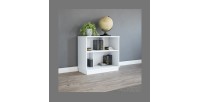 Bibliothèque 80cm design SOB, 4 niches, blanc mat, idéal dans un salon modern