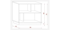 Bibliothèque 80cm design SOB, 4 niches, blanc mat, idéal dans un salon modern