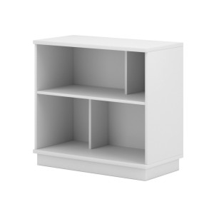 Bibliothèque 80cm design SOB, 4 niches, blanc mat, idéal dans un salon modern