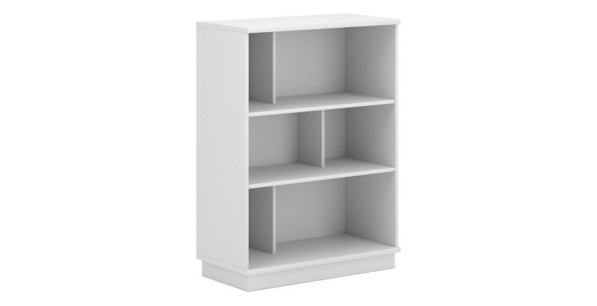 Bibliothèque 80cm design SOB, 6 niches, blanc mat, idéal dans un salon moderne