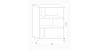Bibliothèque 80cm design SOB, 6 niches, blanc mat, idéal dans un salon moderne