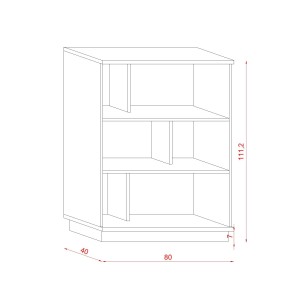 Bibliothèque 80cm design SOB, 6 niches, blanc mat, idéal dans un salon moderne