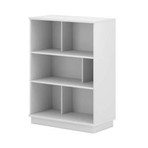 Bibliothèque 80cm design SOB, 6 niches, blanc mat, idéal dans un salon moderne