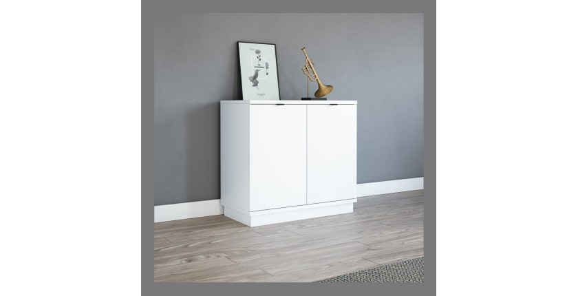 Commode design SOB, 80cm, 2 porte, coloris blanc