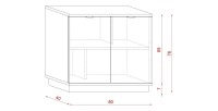 Commode design SOB, 80cm, 2 porte, coloris blanc