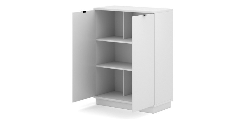 Commode design SOB, 110cm, 2 portes, coloris blanc