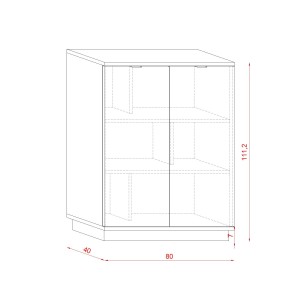 Commode design SOB, 110cm, 2 portes, coloris blanc