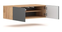 Meuble de rangement suspendu BRACA chêne et gris anthracite