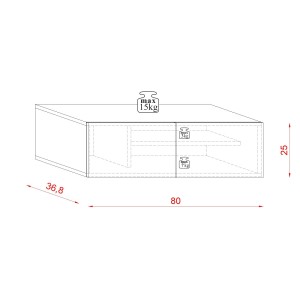 Meuble de rangement suspendu BRACA chêne et gris anthracite