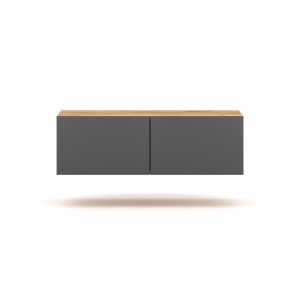 Meuble de rangement suspendu BRACA chêne et gris anthracite