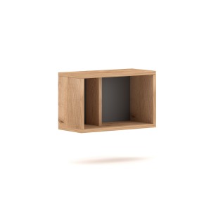 Petit meuble de rangement suspendu BRACA chêne et gris anthracite 40cm