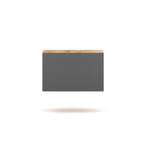 Petit meuble de rangement suspendu BRACA chêne et gris anthracite 40cm