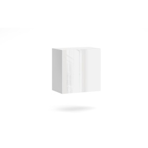 Petit meuble de rangement suspendu NEVER blanc brillant de 50cm