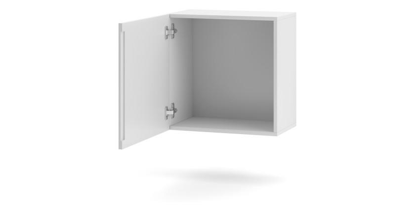 Petit meuble de rangement suspendu NEVER blanc brillant de 50cm