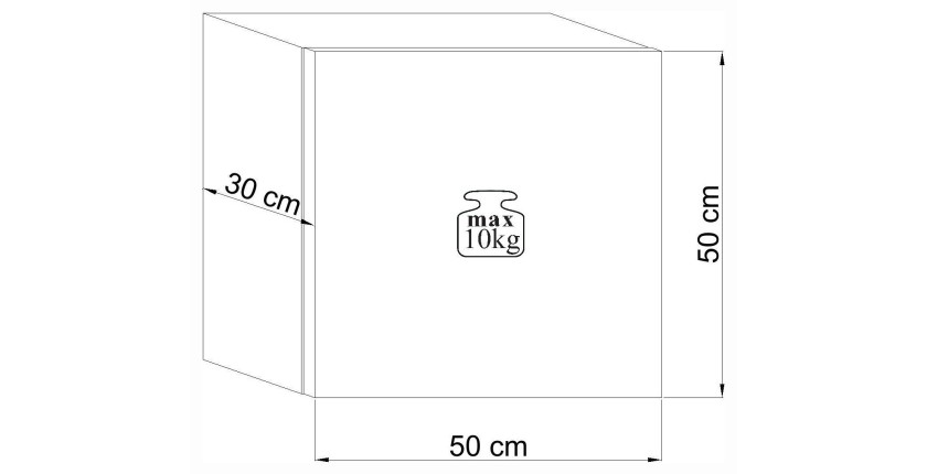 Petit meuble de rangement suspendu NEVER blanc brillant de 50cm