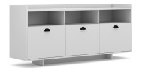 Buffet type design collection VICTORIA 3 portes, coloris blanc mat